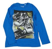 Modré triko s potiskem C&A