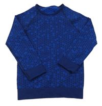 Modro-tmavomodré vzorované funkční thermo triko Lupilu