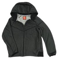 Černá vzorovaná propínací sportovní mikina s kapucí Nike