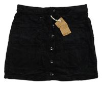 Nové - černá manšestrová sukně s kapsami Next