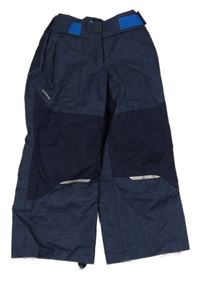 Tmavomodré melírované šusťákové zateplené funkční kalhoty Quechua