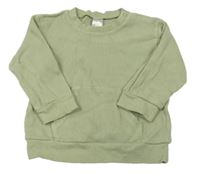 Zelená žebrovaná lehká mikina H&M