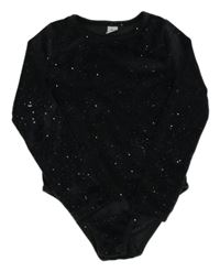 Černé sametové cvičební třpytivé body Tu