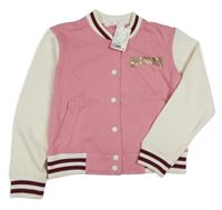 Nové - růžovo-bílá propínací mikina s potiskem - Harry Potter H&M