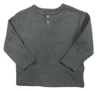 Tmavošedé úpletové triko s knoflíky M&S
