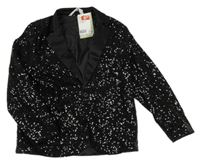 Nové - Černé flitrové slavnostní sako H&M
