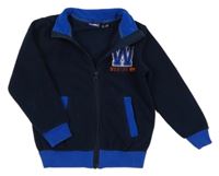 Tmavomodrá propínací fleecová mikina s písmenem Lupilu