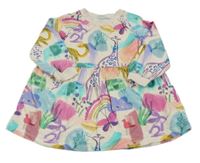 Smetanovo-barevné teplákové vzorované šaty se zvířátky Next