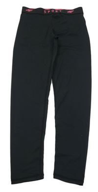 Černé sportovní legíny s nápisy 4F