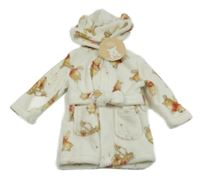 Nové - Bílý plyšový župan s Medvídkem Pú a kapucí Disney