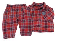 Červeno-tmavomodro-bílé kostkované pyžamo s Tygrem George