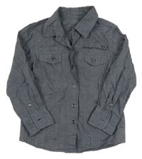 Tmavomodrá melírovaná košile s nápisy St. Bernard