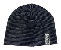 Tmavomodro-bílá pruhovaná čepice C&A