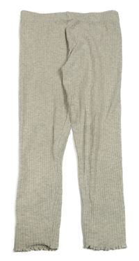 Šedobéžové žebrované melírované legíny Mango