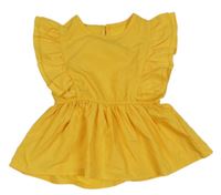 Žlutý top s volánky Shein