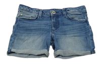 Světlemodré teplákové riflové kraťasy Denim Co.