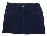 Tmavomodrá manšestrová sukně Dopodopo