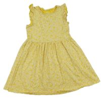 Žluto-bílé květované šaty s volánky H&M