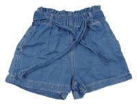 Modré riflové kraťasy s páskem Denim Co.