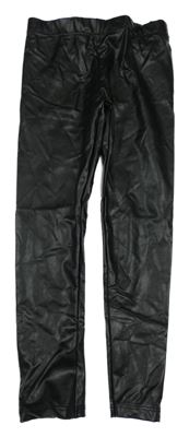Černé koženkové legíny H&M