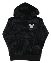 Černá plyšová mikina s Mickeym a kapucí H&M