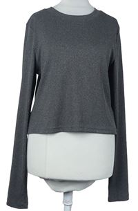 Dámské šedé žebrované crop triko H&M