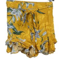 Dámské okrové květované sukňové kraťasy s mašlí River Island 