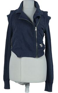 Dámská tmavomodrá propínací crop mikina Abercrombie&Fitch