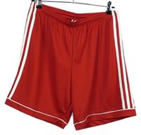 Pánské červené sportovní kraťasy s pruhy Adidas 