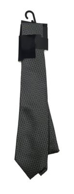 Nové - Pánská černo-bílá vzorovaná kravata 