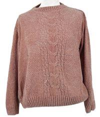 Dámský růžový vzorovaný žinylkový svetr Etoile 