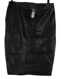 Nové - Dámská černá koženková pouzdrová sukně Primark 