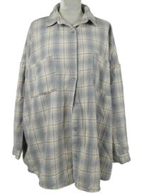 Dámská béžovo-červená kostkovaná košilová bunda Boohoo 