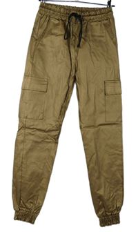 Dámské bronzové cargo kalhoty s kapsami 