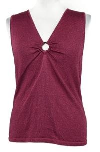 Dámský purpurový třpytivý pletený top Debenhams 