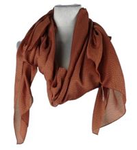 Dámská rezavá tečkovaná šála 