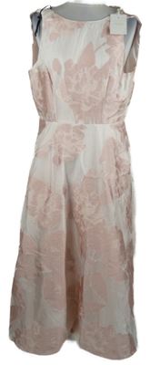 Nové - Dámské světlerůžové květované midi koktejlové šaty Ted Baker 