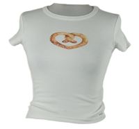 Dámské bílé crop tričko s obrázkem Pull & Bear