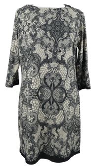 Dámské světlerůžovo-černé vzorované šaty Primark 