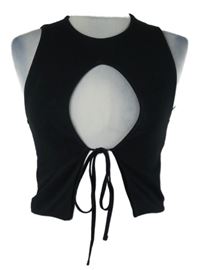 Dámský černý crop top s průstřihem Asos 