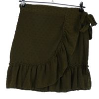 Dámská khaki vzorovaná šifonová zavinovací sukně 