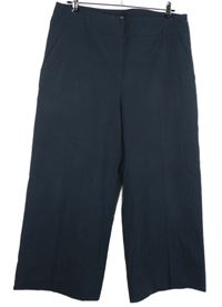 Dámské tmavomodré strukturované culottes kalhoty Opus 