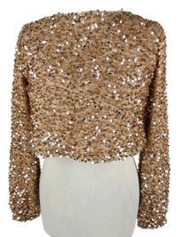 Dámská zlatá flitrová crop halenka Boohoo 
