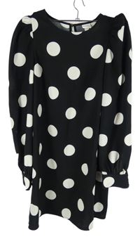 Dámské černo-bílé puntíkované šaty H&M