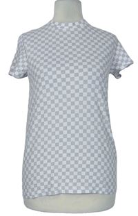 Dámské šedo-bílé kostkované tričko Primark 