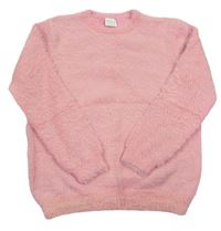 Neonově růžový chlupatý svetr F&F