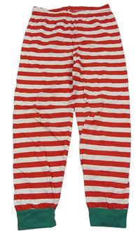 Červeno-bílé pruhované pyžamové kalhoty