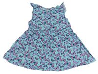 Světlemodré bavlněné šaty s motýlky Primark