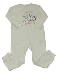 Bílý overal s králíčky a nápisem H&M