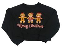 Černá crop mikina s perníčky Pep&Co